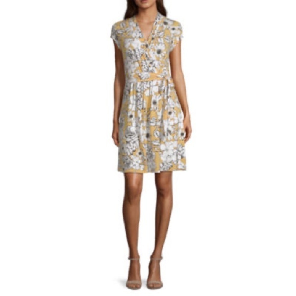 Yellow Floral Liz Claiborne Dress